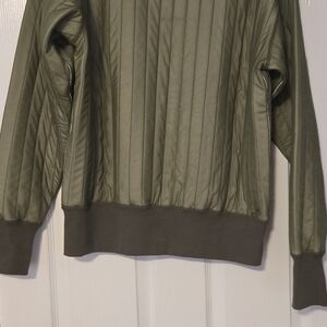 Ambush Olive Green Quilted Embroidered Logo Sweatshirt